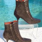 Donald Pliner Couture Gator Leather Suede Boot Shoe New 5.5 Signature $325 NIB