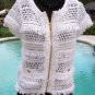 Cache Rib Knit Pearlized Embellished Neck Stretch Top New Size XS/S NWT $88