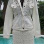 Cache Rib Knit Pearlized Embellished Neck Stretch Top New Size XS/S NWT $88