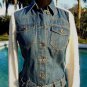 Cache Denim Body Wool Blend Cream Knit Sleeve Top Jacket New + Belt XS/S/M $188