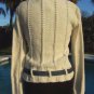 Cache Denim Body Wool Blend Cream Knit Sleeve Top Jacket New + Belt XS/S/M $188