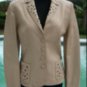 Donald Pliner Textured Leather Jacket Coat New XS/S Lined Embellished $1250 NWT