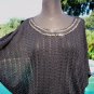 Cache Stretch Peek A Boo Knit Top New M/L Chain Trim Peek Split Sleeve NWT $98