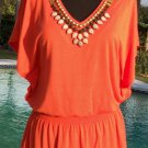 Cache Embellished Plunging V Neck Top Sz S/M/L Adjustable Elastic Waist $98 NWT Cache Embellished Plunging V Neck Top Sz S/M/L Adjustable Elastic Waist $98 NWT