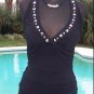 Cache Contour Stretch Grommet Halter Top New Sz XS/S/M Flattering Fit $118 NWT