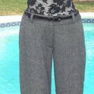 Cache Crop Wool Blend Pant Removable Belt New Sz 0/2/4/6/8/10/12 Tweed $118 NWT