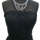 Cache Stretch Halter Dress Top New Ruched Embellished Hi Low Size XS/S/M/L $168