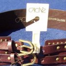 Cache Espresso Leather Nail Head Grommets Belt Pant New S/M/L Matches Top $98 Cache Espresso Leather Nail Head Grommets Belt Pant New S/M/L Matches Top $98