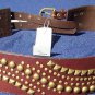 Cache Espresso Leather Nail Head Grommets Belt Pant New S/M/L Matches Top $98