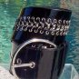 Cache Espresso Leather Nail Head Grommets Belt Pant New S/M/L Matches Top $98