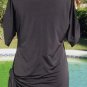 Cache Ruched Side Tie Stretch Silk Poly Top New Tunic Stretch XS/S/M NWT $88