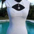 Cache Stretch Key Hole Cut Out Ruched Bust Top New Size S Body Hugging NWT $88 Cache Stretch Key Hole Cut Out Ruched Bust Top New Size S Body Hugging NWT $88