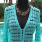 Cache Peek A Knit Sequin Kissed Sweater Top New Cardigan Tussan Silk NWT $118