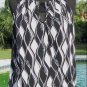 Cache Stretch Peek A Boo Bust Bubble Wave Top Cut In Sleeve Black White NWT $88