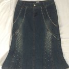 Cache Denim Tulip Rhinestone Embellish Skirt New Stretch Size 2/4 XS/S $158 NWT Cache Denim Tulip Rhinestone Embellish Skirt New Stretch Size 2/4 XS/S $158 NWT