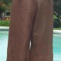 Cache Lined Butter Soft Lamb Leather Crop Pant New Size 4/6/8 S/M $238 NWT Brown