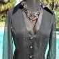 Cache Luxe Sheer Illusion Silver Metallic Thread Top New Sz 4/6/8 Satin $178 NWT