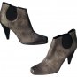 Donald Pliner Leather Lead Gray Boot Shoe Pump New Stretch Elastic NIB $395