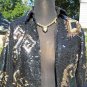 CHICO'S Chicos 0 Sequin Encrusted Lined Jacket Top XS/S Black and Gold $198 NWT