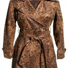 Cache Trench Coat + Removable Belt Leopard Print Jacket Lined New XS/S $238 NWT