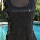 Cache Sequin Encrusted Front Cami Top Size XS/S Poly Rayon Spandex Back $88 NWT