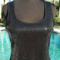 Cache Sequin Encrusted Front Cami Top Size XS/S Poly Rayon Spandex Back $88 NWT
