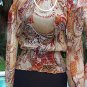 Cache Peasant Boho Sheer Illusion Top New Sz S/M May Wear Off Shoulder $118 NWT