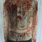 Cache Peasant Boho Sheer Illusion Top New Sz S/M May Wear Off Shoulder $118 NWT
