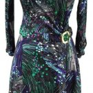 Cache Faux Wrap Dress New Stretch Self Belt Design Plunging V Size XS/S $168 NWT Cache Faux Wrap Dress New Stretch Self Belt Design Plunging V Size XS/S $168 NWT