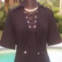 Cache Lace Up Front Ruched Bust Stretch Top New XS/S/M/L Rayon Spandex $88 NWT