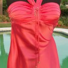 Cache Silk Ruched Lace Up Halter Top New Size XS/S Built In Bra Coral NWT $98 Cache Silk Ruched Lace Up Halter Top New Size XS/S Built In Bra Coral NWT $98
