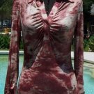 Cache Ruched Dip Dye Tie Dye Metallic Button Plunging V Top New Size S/M $98 NWT Cache Ruched Dip Dye Tie Dye Metallic Button Plunging V Top New Size S/M $98 NWT