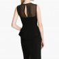 Cache Peplum Black Sheer Shoulders Event Dress LBD New 4/6/8 S Lined $168 NWT
