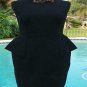 Cache Peplum Black Sheer Shoulders Event Dress LBD New 4/6/8 S Lined $168 NWT