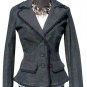 Cache Black Denim Top Jacket New Size 0/2/4/6 Eyelash Trim Stretch $168 NWT