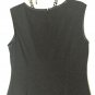 Cache Day Dress Lined Stretch Sz 12 Dark Gray pLeather Trim Jersey Knit EUC