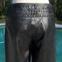 Cache Lined Metallic Leather Pant New Size 6/8 S/M Woven 3" Self Belt $268 NWT