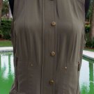 Cache Vest Top New Sz M Adjustable Self Belt Front Snap Zipper Pockets $118 NWT