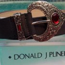 DONALD PLINER Rust Suede Metallic Leather Belt New Sz XS/S/M $165 NWT match shoe