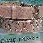 DONALD PLINER Rust Suede Metallic Leather Belt New Sz XS/S/M $165 NWT match shoe