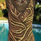 Cache Multi Color Bead Encrusted Lined Top New XS/S/M/L+ Drape Neck Event $168