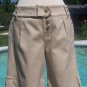Cache Cotton Spandex Sand Color Crop Gaucho Pant 8/10/12 M/L Self Belt NWT $98