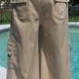Cache Cotton Spandex Sand Color Crop Gaucho Pant 8/10/12 M/L Self Belt NWT $98