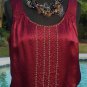 Cache Silk Lined Beads Studs Embellished Top New XS/S/M/L Banded Bottom $118 NWT