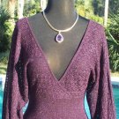 Cache Plunging Double V Neck Wrap Peek A Knit Top New Sz XS/S/M Stretch $118 NWT
