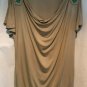 Cache Banded Bottom Top Stretch Split Sleeve Shoulder Embellished Sz L Drape Nec