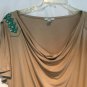 Cache Banded Bottom Top Stretch Split Sleeve Shoulder Embellished Sz L Drape Nec