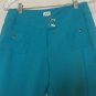Cache Metal Buckles Self Belt Crop Capri Pant Sz 2/4/6 XS/S Stretch $88 Blue