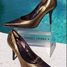 Donald Pliner Couture Metallic Gator Leather Shoe New Pointy Toe Pump 6 7.5 $295 Donald Pliner Couture Metallic Gator Leather Shoe New Pointy Toe Pump 6 7.5 $295