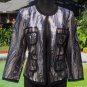 Cache Sequin Embellished Lined Top Jacket New Mesh Grosgrain Trim Sz XS/S/M $208